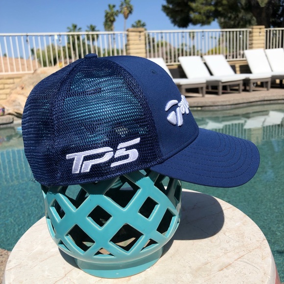 TaylorMade Navy Blue SIM2 TP5 A-Flex Mesh Golf Cap L-XL - Picture 3 of 11